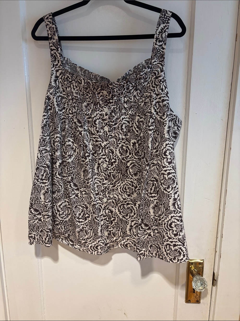 J. Crew Black & White Floral Camisole. 3X 100% cotton.
